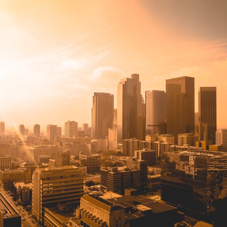 City skyline in Madrid, Spain